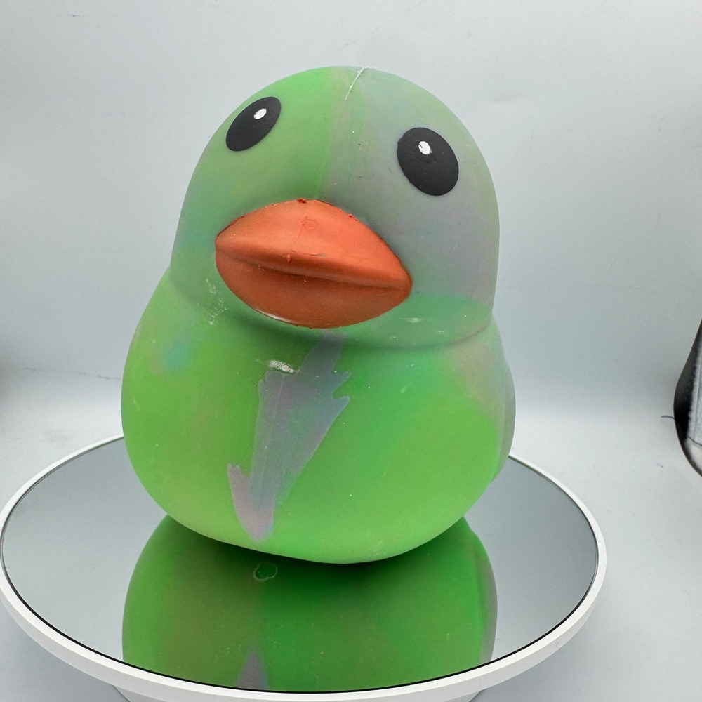 Toymendous Squeezy Duck Green Marble Squishy Gel Filled Sensory Fidget Toy 5.5"